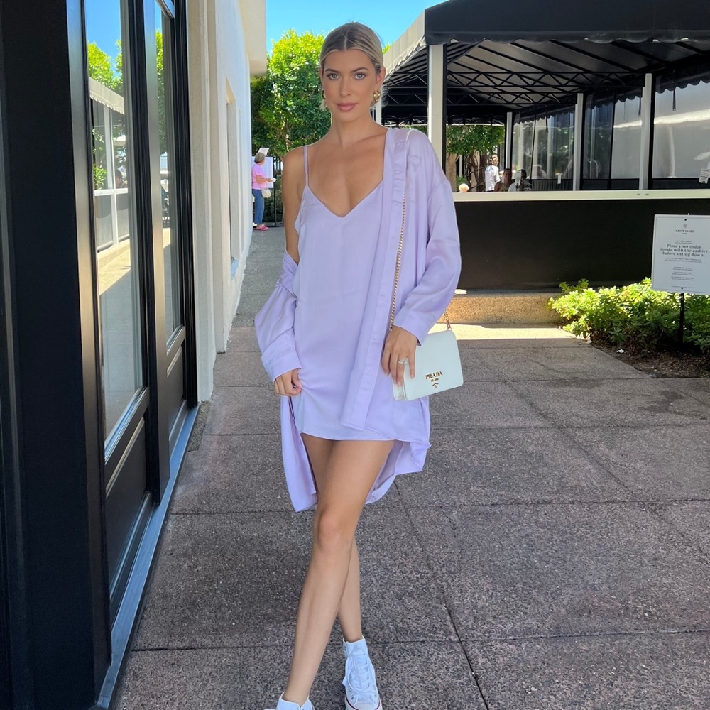 Lilac Dress and button down top set